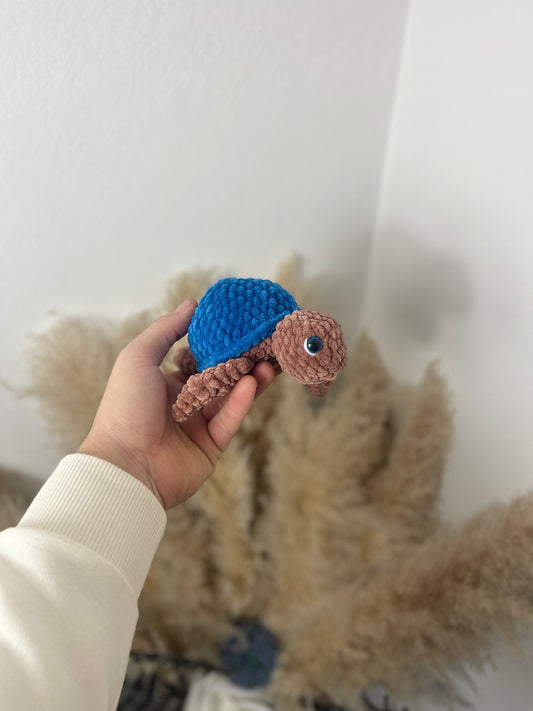 Turtle Blue & Brown Edition | Handmade Crochet Plush Toy