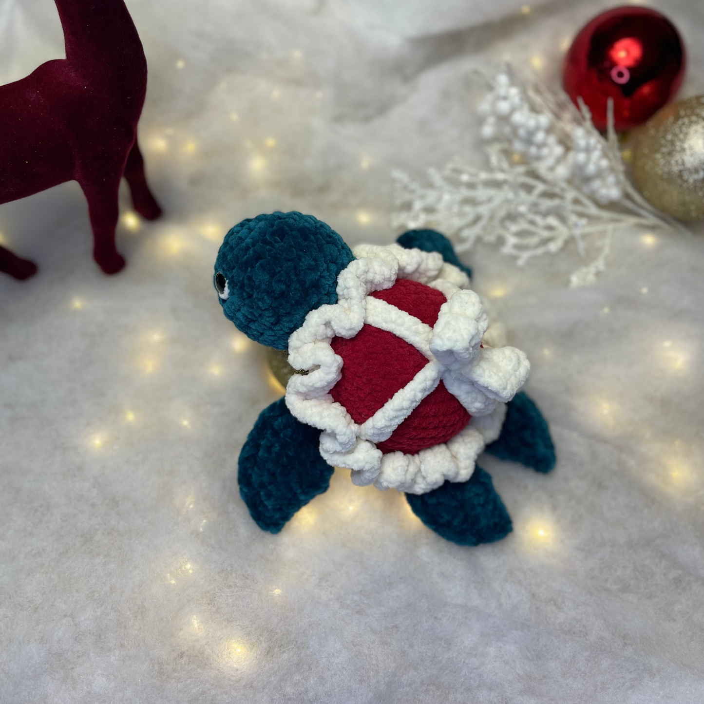 Christmas Turtle | Handmade Crochet Plush Toy