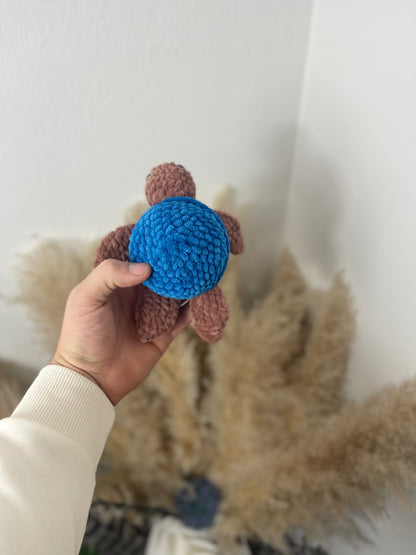 Turtle Blue & Brown Edition | Handmade Crochet Plush Toy