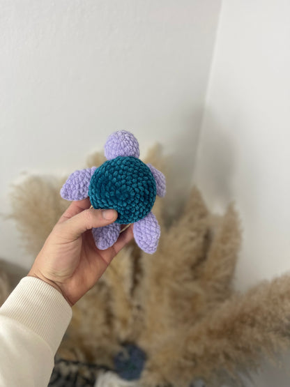 Turtle Pastel Purple & Wintergreen Edition | Handmade Crochet Plush Toy