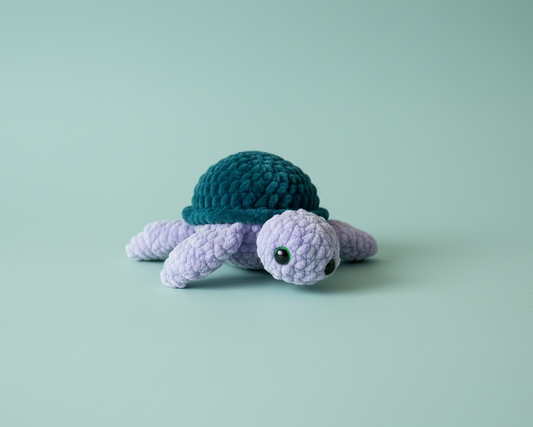 Turtle Pastel Purple & Wintergreen Edition | Handmade Crochet Plush Toy